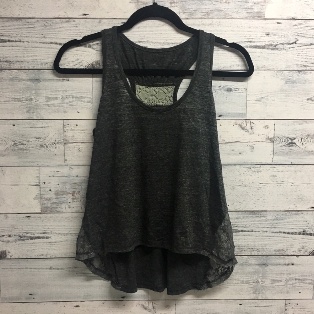 🍁 Dark gray racerback layering tank top